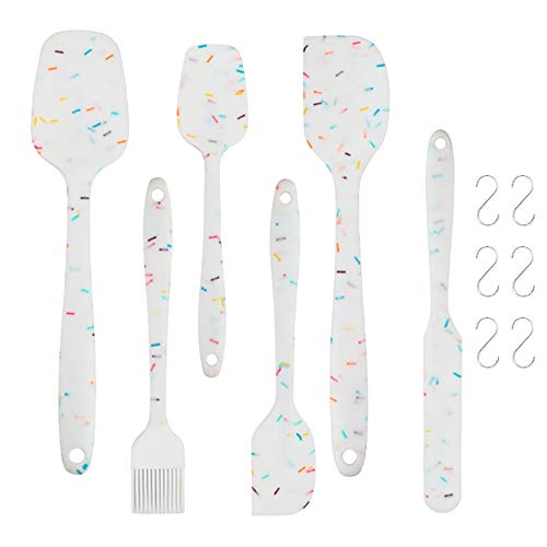feihao Spatole in Silicone, Set Spatola da Cucina Utensili,Utensili da Cucina in Silicone Resistente al Calore Antiaderenti Utensili da Cucina in Silicone Set 6pcs
