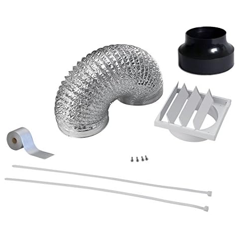 Cookology DK1M120 12cm Universal Ducting Kit for Kitchen Extractor Fans & Cooker Hoods | 120mm x 1 Metre Flexible Hose & Outside Wall Vent Cover