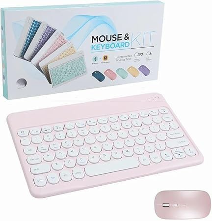 Bluetooth Wireless Keyboard and Mouse Combo, USB Rechargeable, Compatible with iPad, iPhone, Samsung Tablet, Mac, Android, Windows-image-44