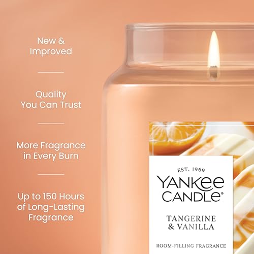 image for Yankee Candle Tangerine & Vanilla, Scented Candle, 22oz Large Jar with