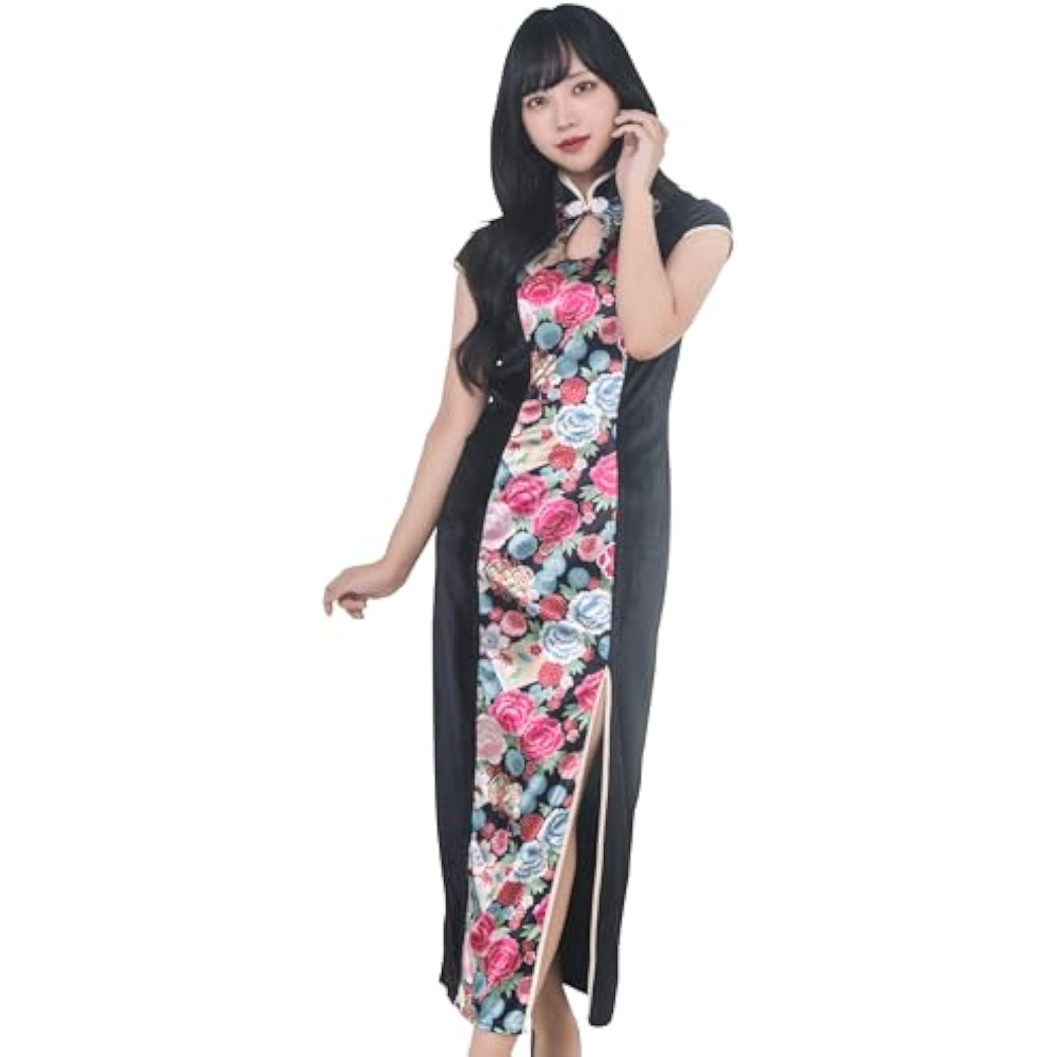 クリアストーン(Clearstone) コスプレ ハロウィン 和柄チャイナ 鼓 レディース XL ブラック 詳細画像1