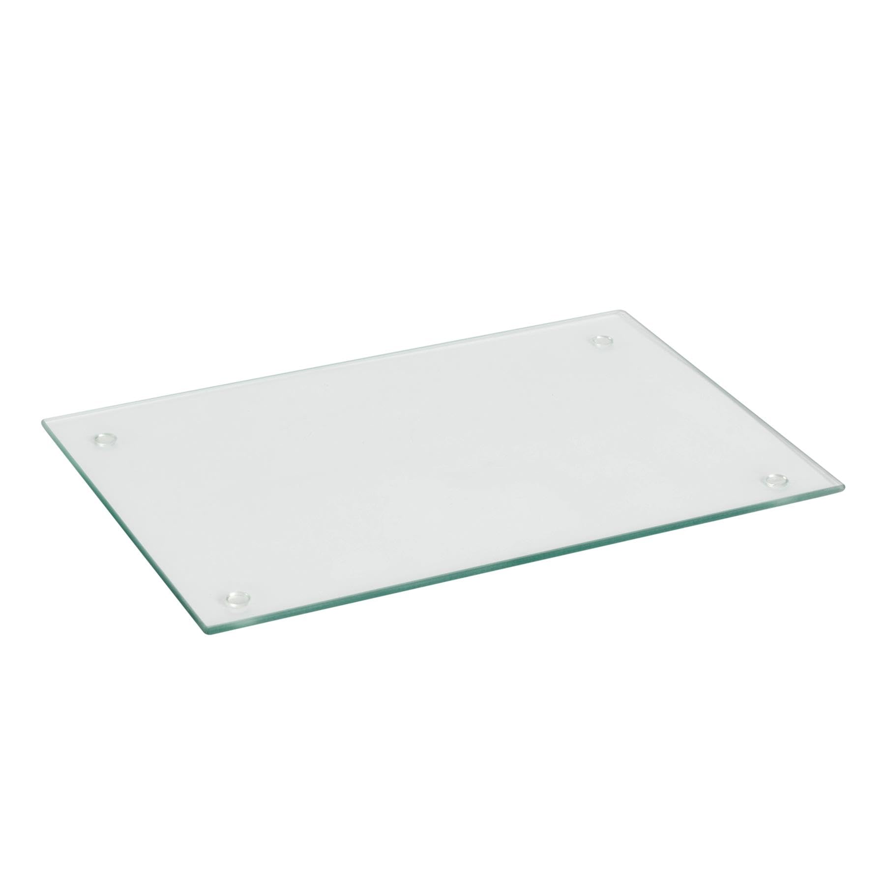 Harbour Housewares Glass Chopping Board - 40x30cm - Clear - Medium Dining Place Mats Cutting Mat Worktop Saver for Kitchen Cooking, Baking, Vegetable Preparation