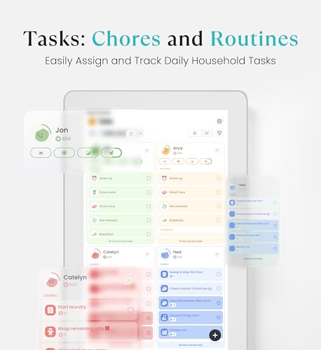 cozyla mate digital calendar 2 156 inch wall touch screen chore chart customizable dashboard smart electronic calendar for family schedules meal planner support app store with stand white