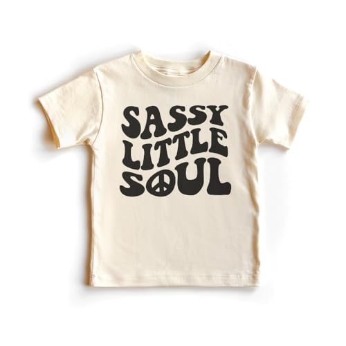 Sassy Little Soul Toddler Shirt For Girls - Cute Natural Toddler Youth Graphic Tee