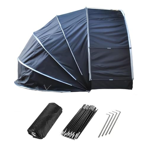 Fxiaobin Tenda da Moto Appeso 2 in 1 Copertura Moto per Esterno per Mobili da Giardino,Biciclette,Moto Ricovero Attrezzi Box per Moto da Esterno,Black
