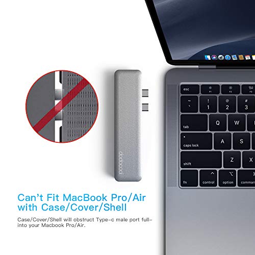 Adaptador Hub Macbook PRO USB tipo C HDMI 4k Thunderbolt 3, Cinza
