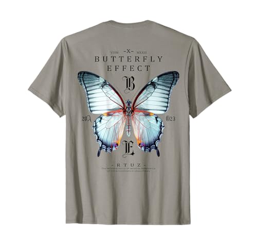 Backprint Streetwear Hip Hop Vintage Butterfly Schmetterling T-Shirt