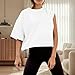 Women's New Short Sleeve Yoga Casual Loose Sports T Shirt Womens Foil Top (White, M)