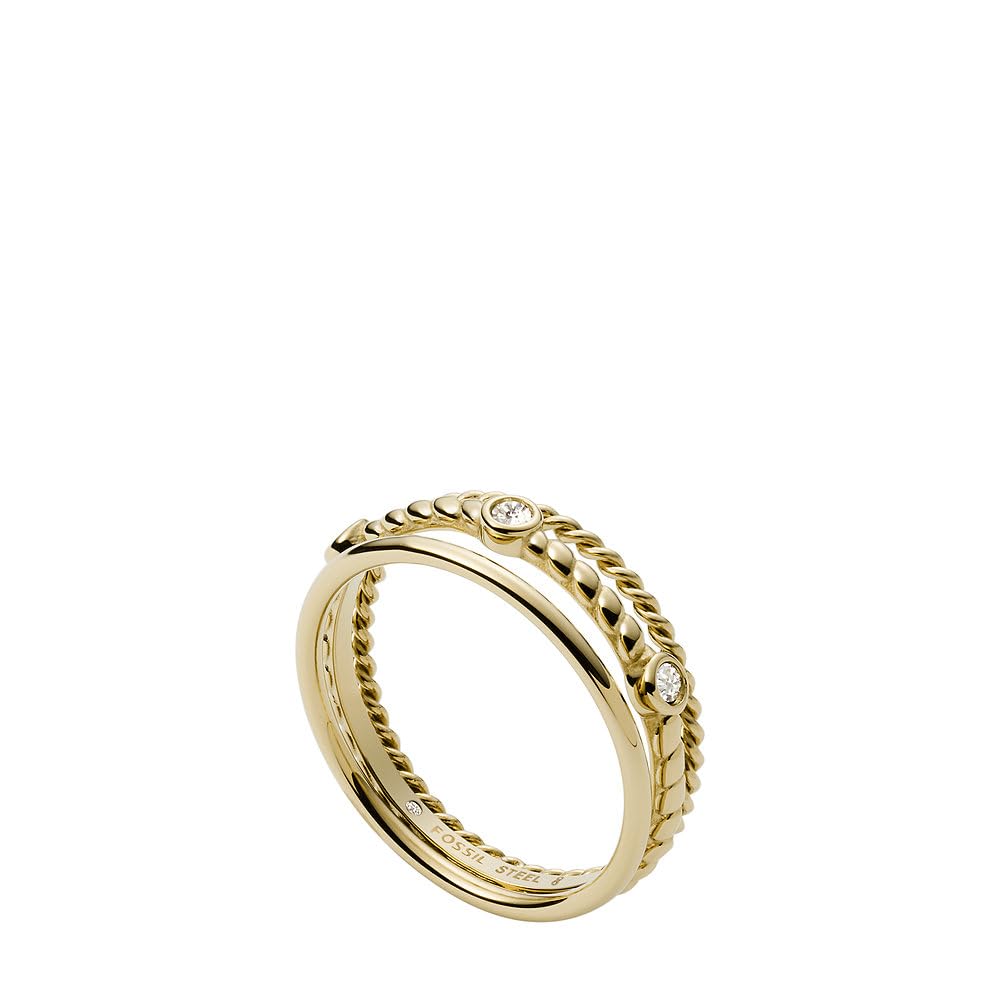 FossilAnillo de mujer Vintage Heritage acero inoxidable color oro, JF03801710