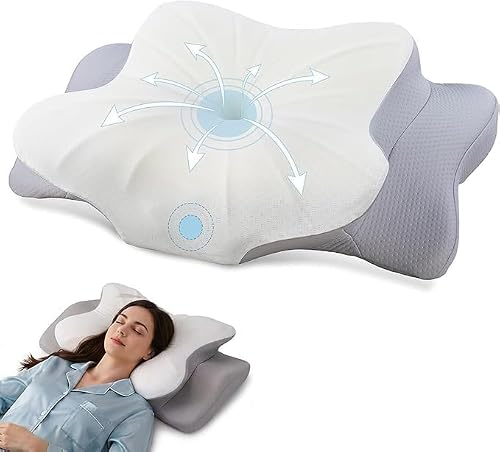 Deedlite Oreiller SOYA 3.0 Ergonomique Cervical – Oreillers Anti-Ronflements, Mousse à Mémoire de Forme Souple avec 2 Hauteurs - pour Dormir sur Le Dos et sur Le côté