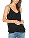 Dohia Womens Chiffon Tank Top Spaghetti Strap Satin Camisole Sleeveless Cami Tops C2714(M, Black)