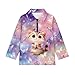 Chririnla Butterfly Cat Athletic Sweatshirts for Teen Girls Age 6-12,Girls' Sun Protective Clothing - Youth Kids Long Sleeve Quarter Zip Pullover for All-Day Outdoor Activities,9-10T