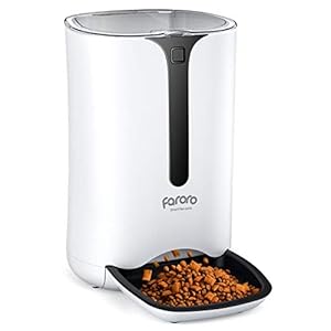 Automatic Cat Feeder Faroro Dog Food Dispenser for Small Pets with Distribution Alarms Portion Control Voice Recorder and Programmable Timer for up to 4 Meals per Day
