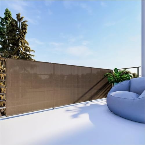 Vocray 0.9X5M Balcony Privacy Screen Apartment, Balcony Cover for Shade and Rain,Pet Enclosure Balcony Netting, Cat Balcony Guard Fence - Deck, Patio, Backyard, Railing Shield Mesh(90%,Red Brown) - Image 6