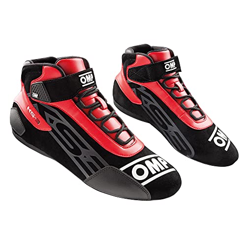 Chaussures KS-3 Omp Noir et Rouge Taille 35 Bottes de Karting Unisexes