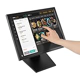 RUETERY 17-Zoll Touchscreen Monitor (1280x1024), 4-Draht Resistiv Touch LCD-Display mit VESA Halterung, wasserdichtem ABS-Gehäuse für POS/Kasse/Gastro, inkl. Netzteil und Stift