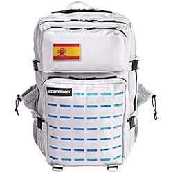 ELITRAINX V2 Mochila 45L Táctica Militar Bandera España Cross-Training Viajes Aire Libre Deportes Gimnasio Portatil Oxford 900D by ELITEX TRAINING 4 ELITRAINX V2 Mochila 45L Táctica Militar Bandera España Cross-Training Viajes Aire Libre Deportes Gimnasio Portatil Oxford 900D by ELITEX TRAINING (Blanco y Azul)