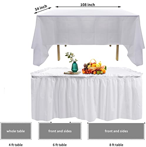 Frtzal SKIRT S For Rectangle Tables With 5 Pack Table Cloths, Blue Tableskirts And 54 Inch X 108 Inch Tablecloths, Disposable Tablecloth Skirt Table Covers thumb #7