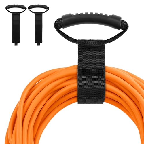 2 Pièces Organisateur de Cable, Sangle De Rangement D'Extension Et Tuyaux Avec Poignée Pour Un Transport Et Un Rangement Faciles Dans Le Organisateur De Rallonges (56 x 5 cm)