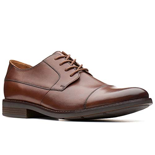 Image of Clarks Men Becken Cap Black Leather Formal Shoes