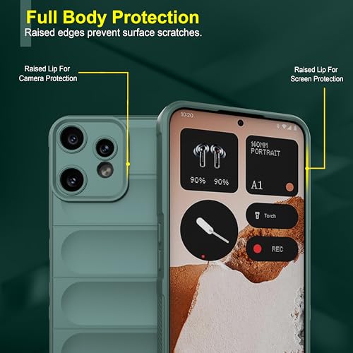 Image of amazon basics Back Case Cover for CMF by Nothing Phone 2 Pro | Compatible for CMF by Nothing Phone 2 Pro Back Cover | Liquid Silicon Magic Case with Camera Protection | Dark Green