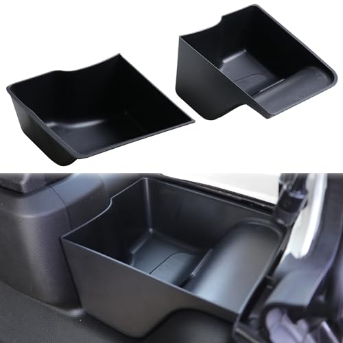 RERPRO RBR Wheel Well Storage Bin Trunk Organizer Box Compatible with 2024 2025 Jeep Wrangler JL Unlimited 2/4 Door 4XE Interior Accessories Rear Cargo Right Left Tray 2 Pack Black
