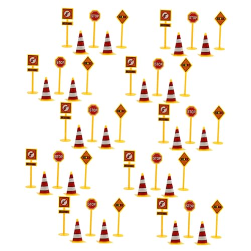 SUPVOX 10Sets Traffic Signs Set Educational Road Sign for Models for Learning Traffic Safety and Street Signals