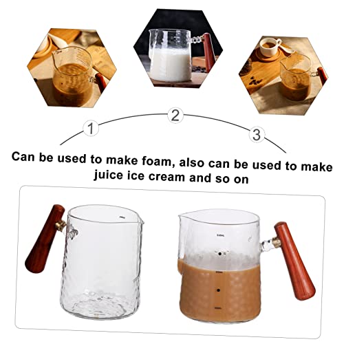 Healvian 2 Peças Puxar Flor Xícara De Café Expresso Jarra De Leite Barista Copo De Medição Copo De V