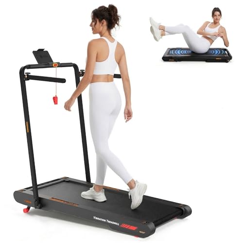 Image of Freepi Walking Pad with 6% Manual Incline,4 in 1 Under Desk Vibration Treadmill for Home,Treadmill with Handle Bar Foldable