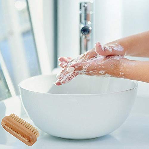 Natural Nail Brush(4 Packs) Cleaning Nail Brush Wood 2 Side With Natural Boar Bristle For Manicure Pedicure Women Kids #TOP6