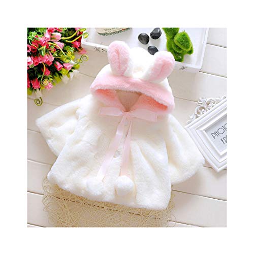 Infant Newborn Baby Girl Fashion Cute Coat Rabbit Warm Jacket Hooded Cartoon Baby Coat Children Winter Cotton Outwear White