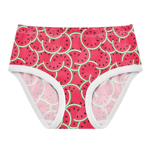 Little Girls' Soft Cotton Underwear Kids Breathable Comfort Watermelon Panties Briefs Toddler
