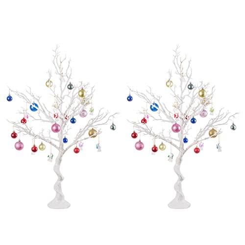 NUPTIO Branches de sapin de Noël artificielles 1 mètre de hauteur - Manzanita blanche - Ornement pour centre de table d'Halloween et mariage