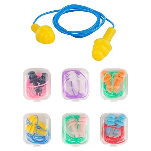 WBCBEC 6 Pack Ear Plugs Noise Cancelling Reusable Earplugs for Sleeping and Swimming Waterproof Silicone String Ear Plugs Cover