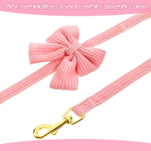 Cute Small Dog Collar Harness and Leash Set, Soft Adjustable No Choke Escape Proof Pet Harness Vest with Secure Metal Buckle, Breathable Soft Mesh Padded Dog Vest for Dogs Cats Pink Pack of 3 - Thumbnail 5