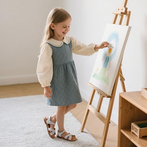 Image of Flaryzone Girls Sandals Open Toe Summer Flats Dress Sandals Shoes Toddler /Little Kid