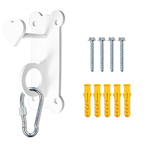 ESPETS Dog Leash Wall Hook - Sturdy Pet Leash and Accessory Holder（White）