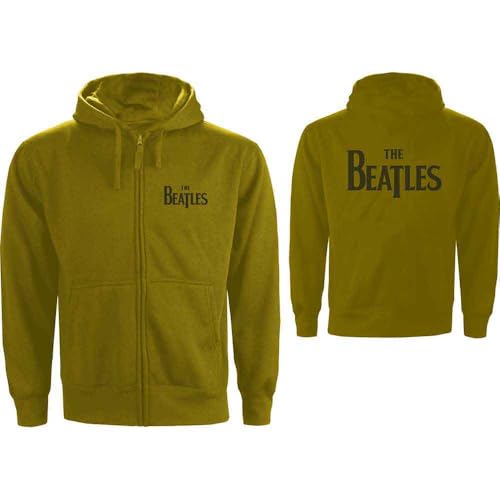 Rock Off officially licensed products The Beatles Green Drop Logo Official Unisex Hoodie Hooded Top (Large)