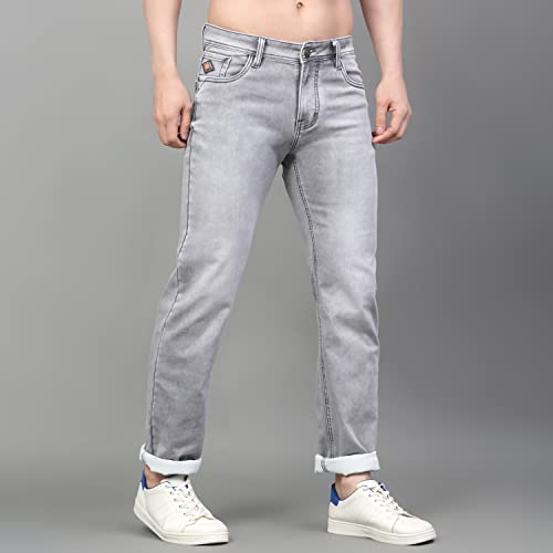 Image of LOUIS STITCH Mens Jeans Italian Cloth Denim Mid Rise Super Stretch Butter Comfort Relaxed Fit Jeans for Men (LSJNC-BU92)