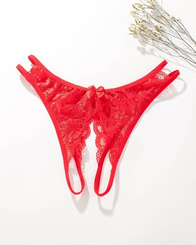 Image of Women Sexy Panties Plus Size Underwear Lace Thongs Low Rise G-String Cheeky Underpants