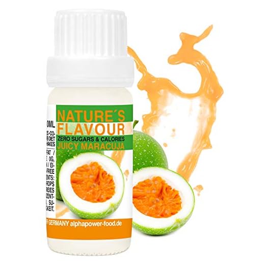 ALPHAPOWER FOOD Arôme alimentaire naturel fruit de la passion I liquide - gouttes aromatisantes et édulcorant sans sucre, 1x10ml goût délicieux, vegan liquid sweetener Flavour Drops, Flavdrops