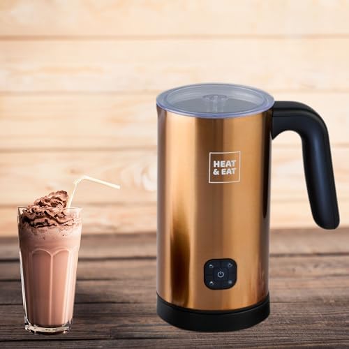 rightclick Automatic Milk Frother with Hot & Cold Functionality, Whisper-Quiet Operation, Stainless Steel Electric Cocoa Maker (Gold) - Image 6