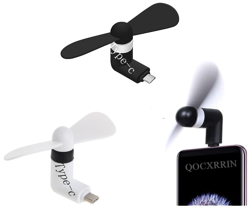 QOCXRRIN Combo of 2 Pcs. Mini Type-C Fan Mini Fan 2-Blade Fan High Speed USB Fan, Mini Mobile Cooler, Mini fan Support with All Android & Type-C Smatphones (Multi-colour) (B0CF1PPC1W) Amazon Price History, Amazon Price Tracker