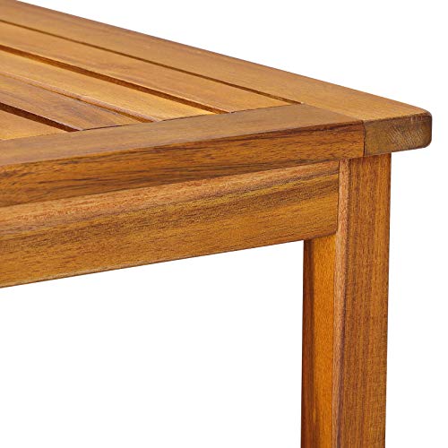Cucunu 18X18 Inch Wooden Outdoor Side Table In Acacia Wood With Extra Storage I Small Patio End Table For Garden thumb #6