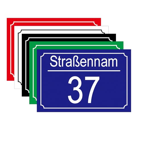 CQSXM Número de Casa Personalizado con Nombre de Calle Placa de Aluminio Número Calle - para Casas, Vallas, Puertas y Buzón (15x10 cm)