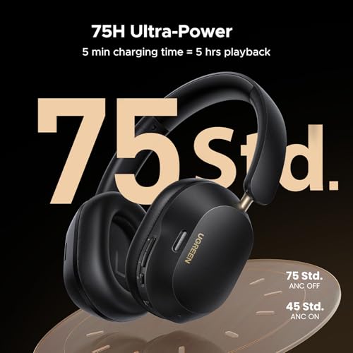 Image of UGREEN HiTune Max5c Wireless Headphones Hybrid Active Noise Cancelling Bluetooth 5.4 ANC Over Ear Earphone, Hi-Res LDAC & Spatial Audio, Clear Call with Mic, EQ & App, 75H Playtime, Dual Connection | Adaptive Active Noise Cancellation