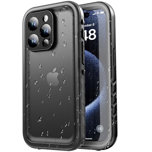 SPORTLINK for iPhone 15 Pro Max Case IP68 Waterproof Military Protective Full Body Heavy Duty Shockproof 360 Sealed Dustproof with Camera Screen Protector Cover for i Phone 15 Pro Max 6.7 Black