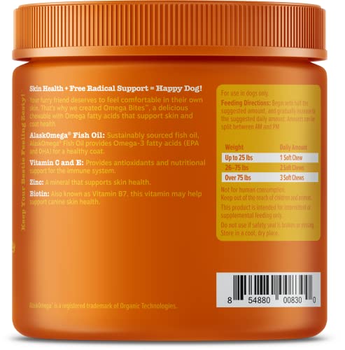 Zesty Paws Omega 3 Bites For Dogs - With Alaskomega Fish Oil For Epa & Dha Fatty Acids - Hip & Joint Support + Heart & Brain Health - Bacon Flavor… #TOP4