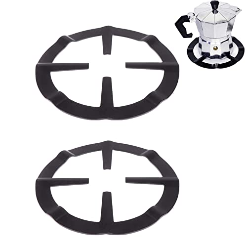 2 Stück Eisen Gasherd Platte,Universeller Gusseisen Wok Ring,Gasherdkreuz Topfträger,Gusseisen-Wok-Ring,Kaffee Moka Topf Ständer,Für Gaskocher Espressokocher Kaffeekocher Campingkocher Topfauflage Cover
