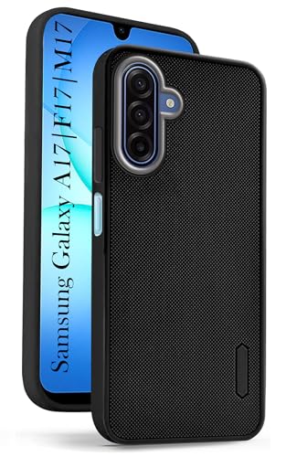 Image of Jkobi Back Cover Case for Samsung Galaxy A17 | Samsung Galaxy F17 | Samsung Galaxy M17 5G (Textured Grip Design | Micro-Fiber Cloth Inside | Slim and Light Weight | Soft Touch and Feel | Black)